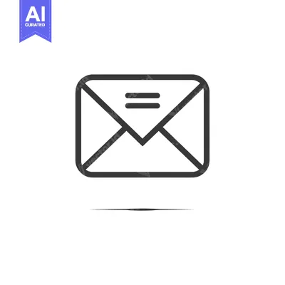 Aset premium populer: Simple Outline Icon of a Closed Envelope with a Shadow Below It