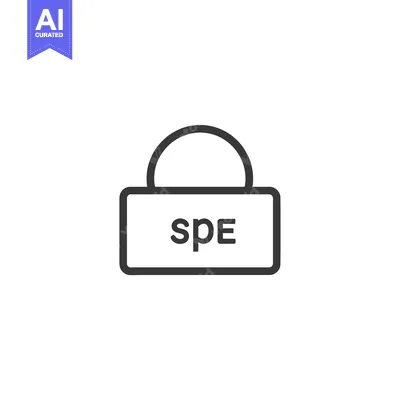 Aset desain premium: Simple padlock with the word "SPE" written inside