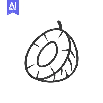 Premium design asset: Simple Hand Drawn Coconut Icon Vector Illustration.