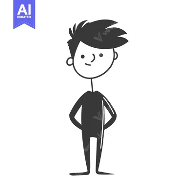Premium design asset: Simple Stick Figure Illustration of a Boy