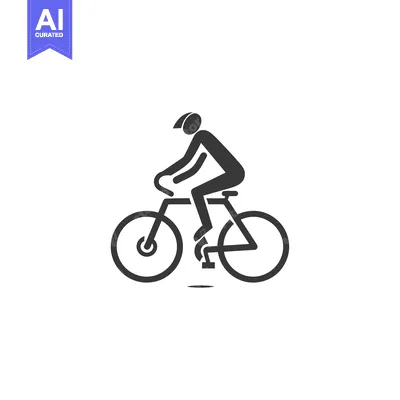 Aset premium populer: Simple Stick Figure Illustration of a Person Riding a Bicycle