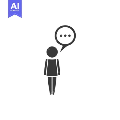 Aset desain premium: Simple Stick Figure with a Thought Bubble
