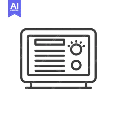 Aset desain premium: Minimalist Monitor Icon with Text and Brightness Control