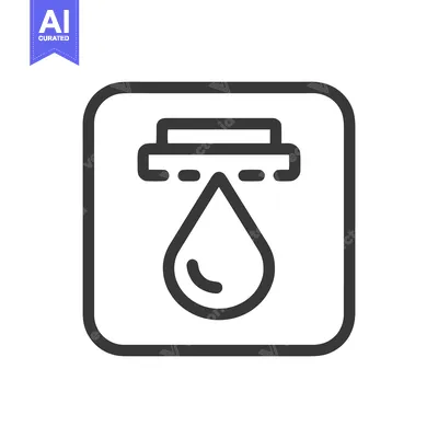 Premium design asset: Minimalist Icon of Water Filtration System in Rounded Square Frame