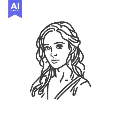 Aset premium populer: Graceful Bust Portrait of a Woman in Bold, Calligraphic Strokes