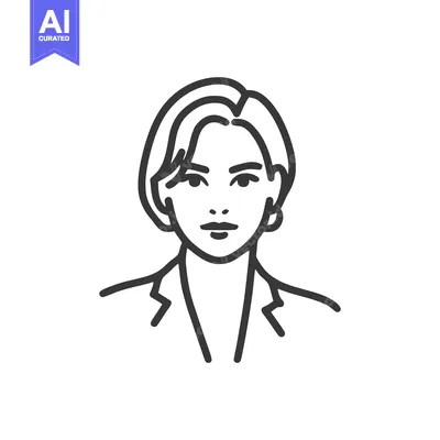 Popular premium asset: Confident Businesswoman with Short Hair, a Modern Minimalist Line Art