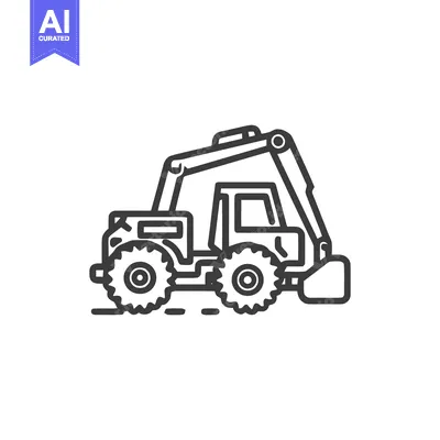Popular premium asset: Sleek Backhoe Loader Line Art Icon, Heavy Construction Machinery