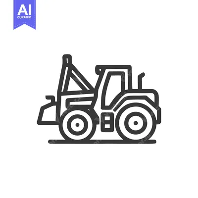 Modern Telehandler Tractor Line Icon for Construction and Farming