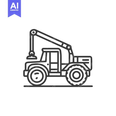 Modern Outline Icon of a Telescopic Handler Vehicle