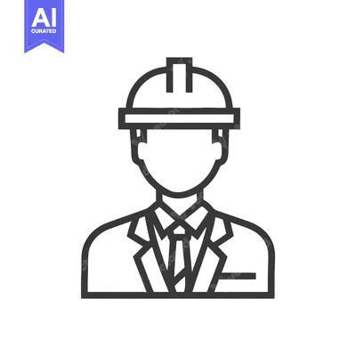 Aset premium populer: Modern Engineer Icon: Faceless Professional in Hard Hat and Suit, Mini