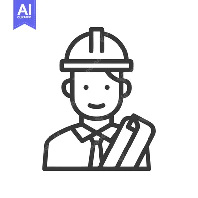 Popular premium asset: Professional Engineer Icon with Hard Hat and Blueprint, Smiling Archit