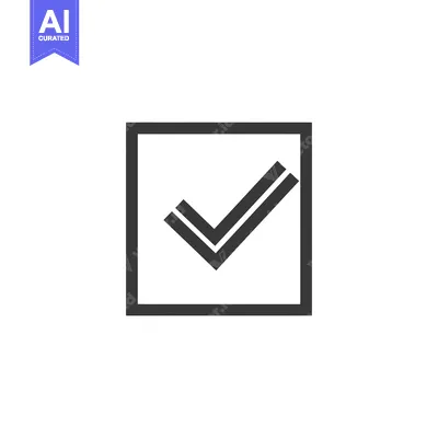 Aset desain premium: A Black and White Checkmark Inside a Square