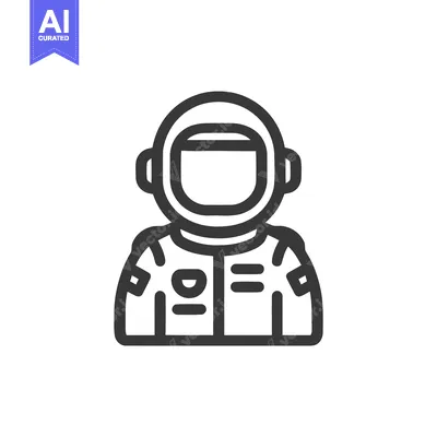 Aset premium populer: Clean and Bold Astronaut Line Icon: A Modern Spaceman Bust Illustratio