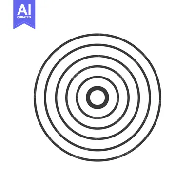 A Black and White Circle with Concentric Rings