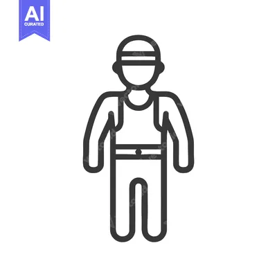 Aset premium populer: Bold line art icon of a stylized athlete wearing a headband and single