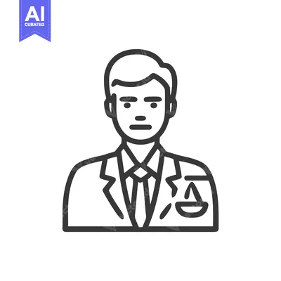 Aset premium populer: Professional Lawyer Line Art Icon with Scales of Justice Symbol