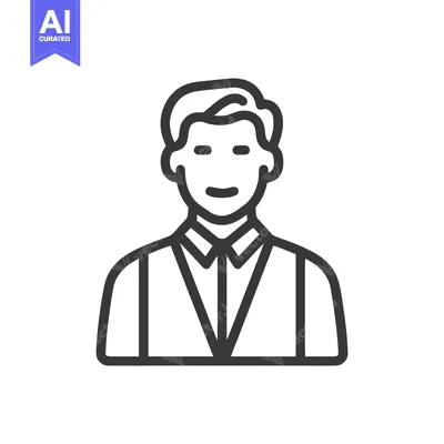 Popular premium asset: Modern Outline Icon of a Smiling Businessman in a Vest