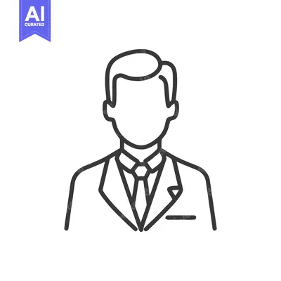 Aset premium populer: Sleek Outline Icon of a Faceless Professional Man in a Business Suit