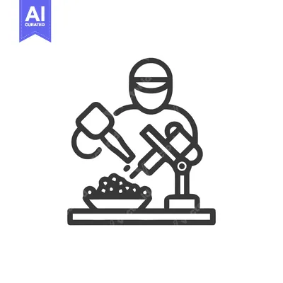 Aset desain premium: Scientist using a robotic arm and pipette for analysis, a minimalist l