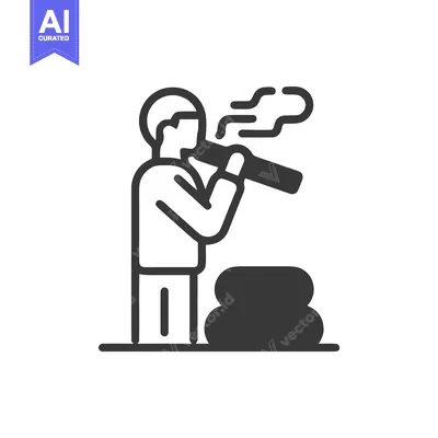 Popular premium asset: Monochrome Icon of Person Vaping E-Cigarette with Vapor and Stacked It
