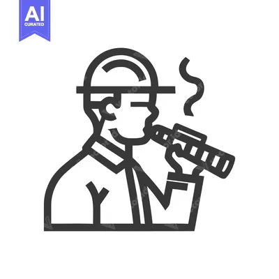 Aset premium populer: Minimalist Line Art Icon of Person Vaping E-Cigarette with Rising Vapo