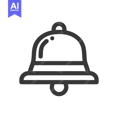 Modern Notification Bell Icon with Subtle Ringing Dot in Clean Line Ar
