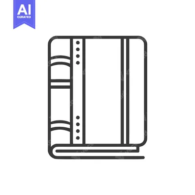 Clean Line Art Book Icon with Decorative Spine, Education and Knowledg