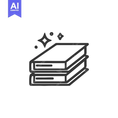 Premium design asset: Sparkling Stack of Books: A Minimalist Line Art Icon for Knowledge and
