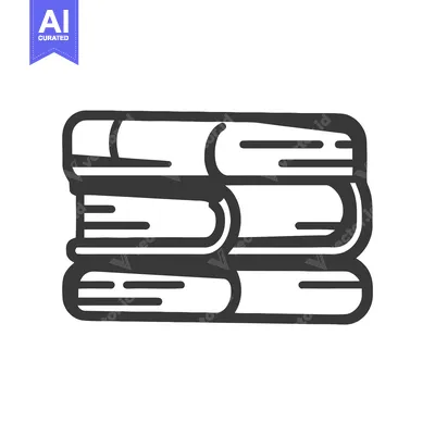 Aset premium populer: Bold Outline Icon of Three Stacked Books in a Minimalist, Hand-Drawn S