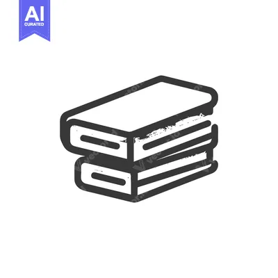 Minimalist Stack of Two Books Icon with Bold, Textured Outline