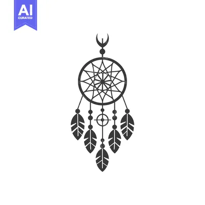 A Black and White Dreamcatcher with Feathers and Beads