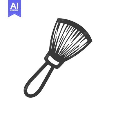 Stylized monochrome icon of a fan-shaped pastry brush.