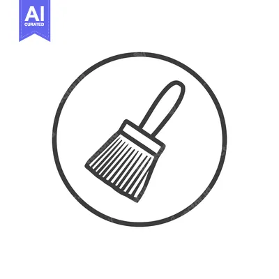 Minimalist hand-drawn paintbrush icon in a bold circular frame.