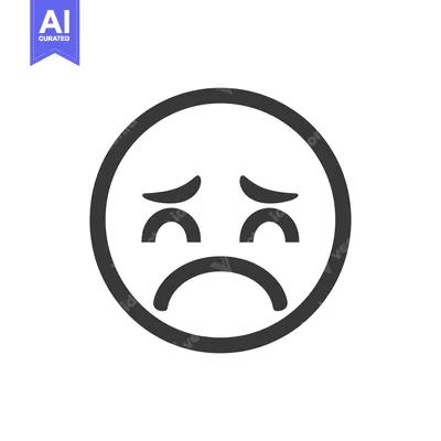 A Black and White Emoticon Depicting Sadness