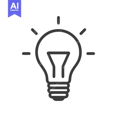 Bold Outline Lightbulb Icon with Radiating Beams for Ideas