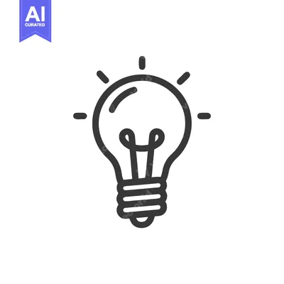 Modern Outline Icon of a Glowing Light Bulb for Creative Solutions
