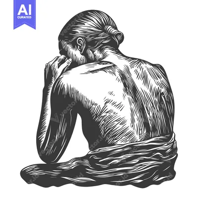 A Black and White Engraving of a Woman Sitting and Hiding Her Face
