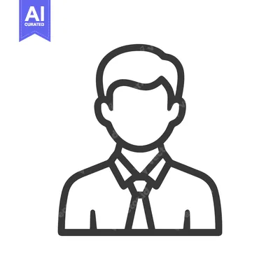 Clean Outline Icon of a Generic Professional Person in Shirt and Tie,
