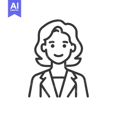 Popular premium asset: Smiling Professional Woman Avatar: Modern Minimalist Line Art Icon for