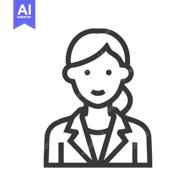 Aset desain premium: Modern Flat Design Icon: Smiling Female Professional in Blazer with Po