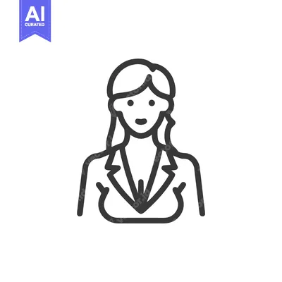 Popular premium asset: Minimalist Line Art Icon of a Professional Woman in a Blazer, User Ava