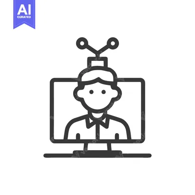 Retro Television with Person Icon: News Anchor, Broadcast, or Online C