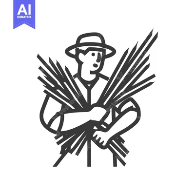 Popular premium asset: Geometric Farmer Logo: A Stylized Worker Carrying a Harvested Wheat Sh