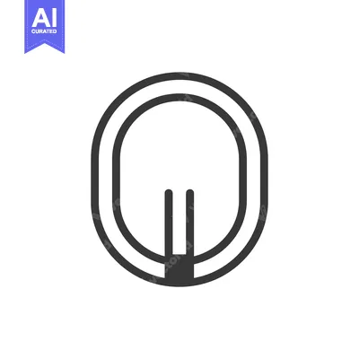 Popular premium asset: A black and white graphic of an oval with a vertical line at the botto