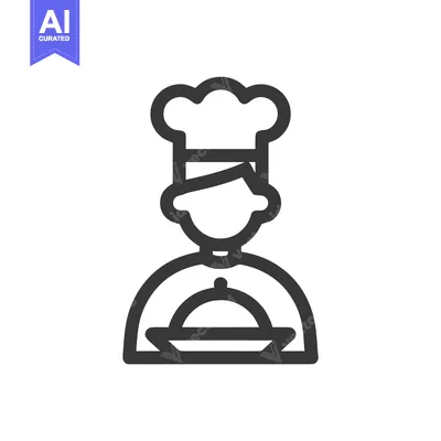 Popular premium asset: Simple Chef Bust with Toque Hat and Cloche Line Art
