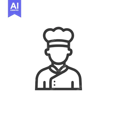 Modern Chef Bust Line Icon with Toque and Professional Uniform