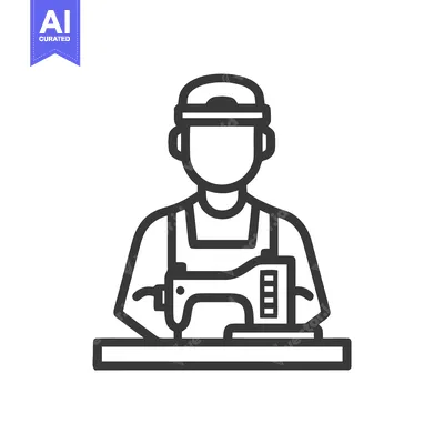 Popular premium asset: Faceless Artisan with Cap and Apron at a Sewing Machine Icon