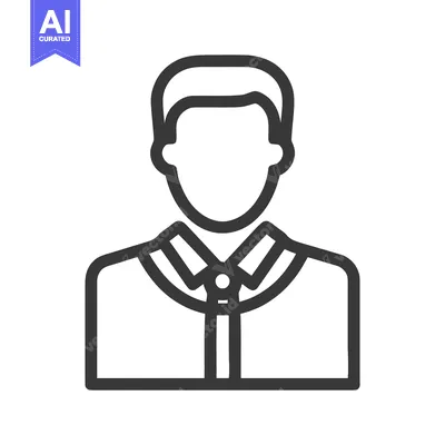 Aset desain premium: Simple Outline Male User Icon for Profile, Business, and Digital Inter