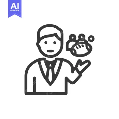 Aset desain premium: Professional Man Presenting Social Network Group or Team Collaboration