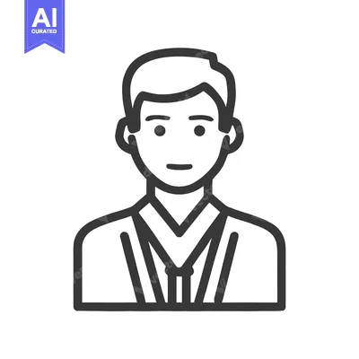 Aset premium populer: Modern Minimalist Line Art Icon of a Professional Man in a Tie